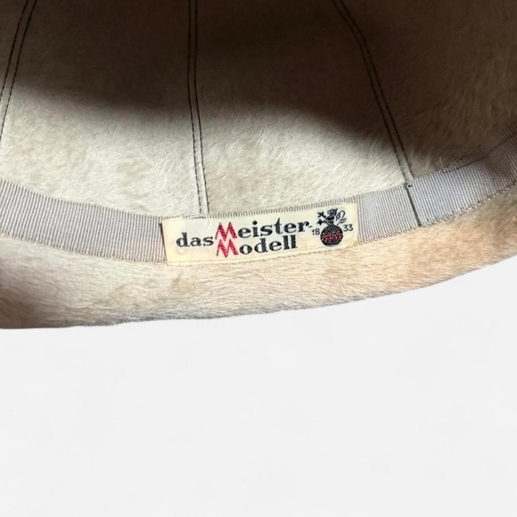 Vintage 50s-60s Das Meister Modell Cloche Hat Beige Rabbit Fur Felt Feathers main image 4